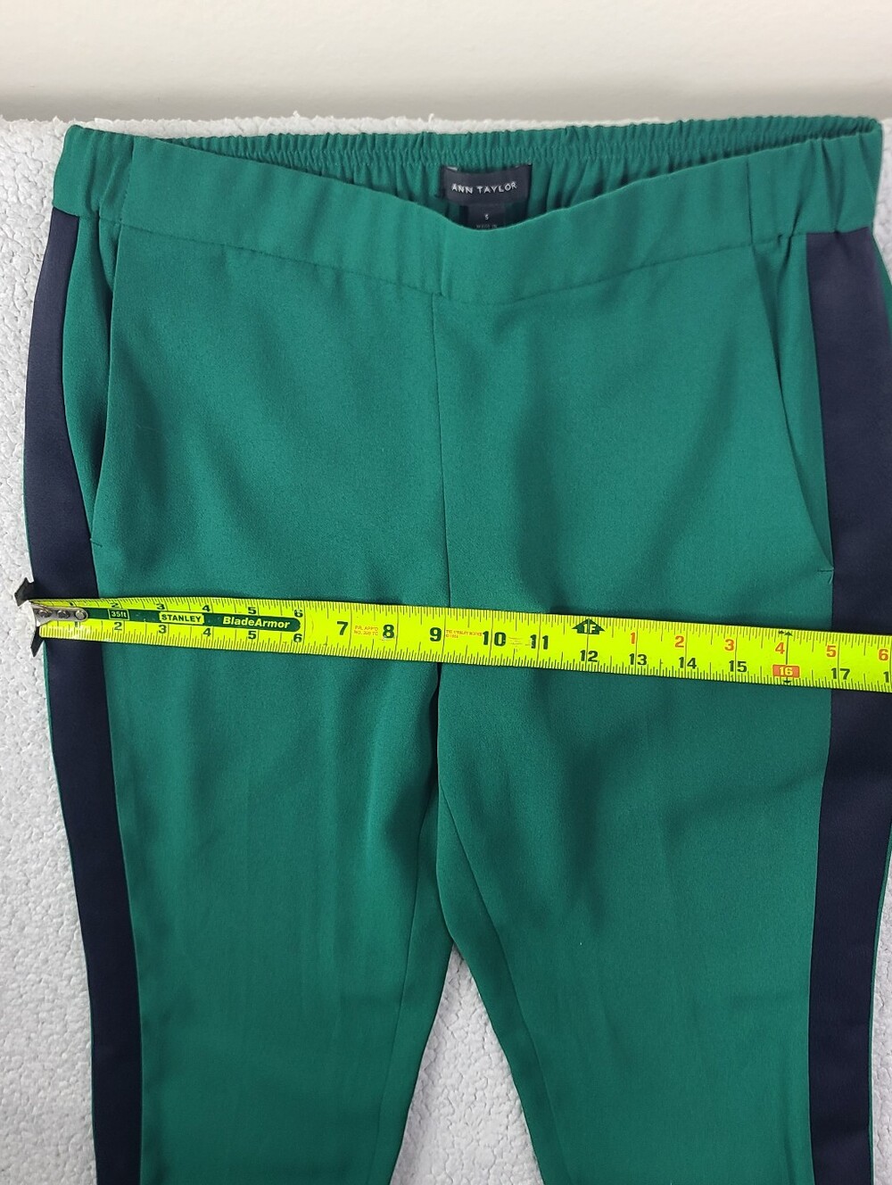 Ann Taylor Green Side Stripe Ankle Dress Pants Small S - Picture 5 of 13
